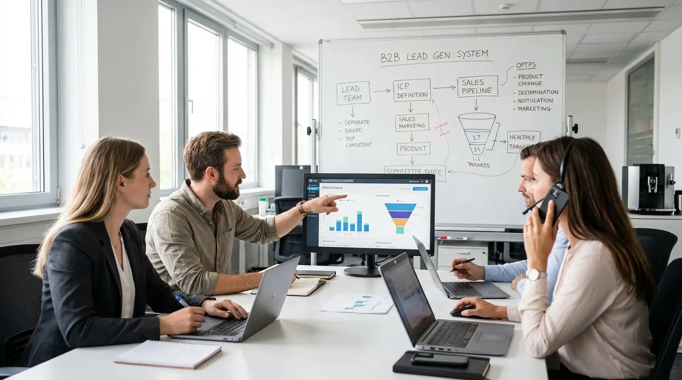 B2B lead generation system diagram for IT services companies
