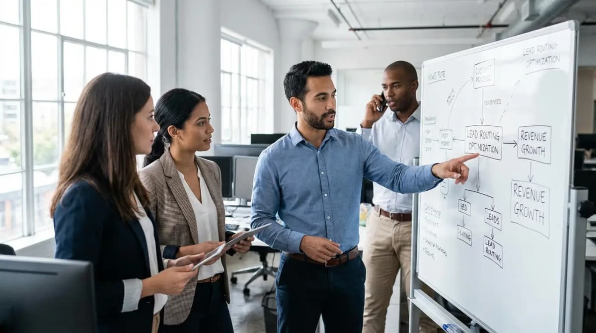 Lead routing optimization workflow diagram for revenue growth