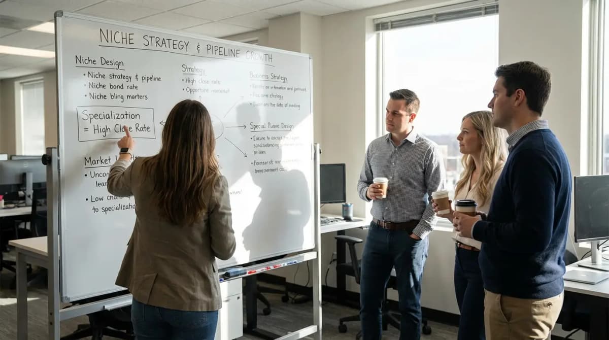 Web development agency niche positioning strategy diagram