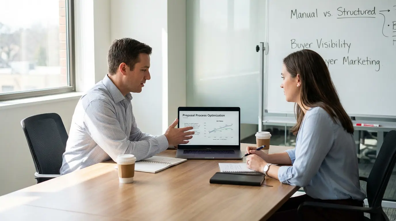 Sales proposal process optimization workflow diagram